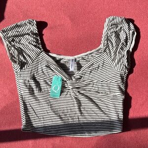 Striped Black and White Women's Top